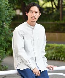 SHIPS | SHIPS: 播州織 先染めツイル バンドカラーシャツ(シャツ/ブラウス)