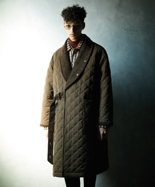 TAUPE(トープ)の「TAUPE/トープ/Quilting Lounge Wrap Coat/キルティングラウンジラップコート(その他アウター・メンズ・ブラウン/アイボリー・2/3)」の16枚目の写真