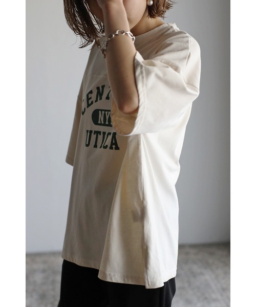 Bonjour Sagan(ボンジュールサガン)の「フットボールTシャツ(Tシャツ/カットソー・レディース・チャコールグレー/グリーン/キナリ・FREE)」の17枚目の写真