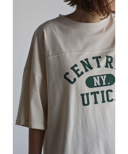 Bonjour Sagan(ボンジュールサガン)の「フットボールTシャツ(Tシャツ/カットソー・レディース・チャコールグレー/グリーン/キナリ・FREE)」の20枚目の写真