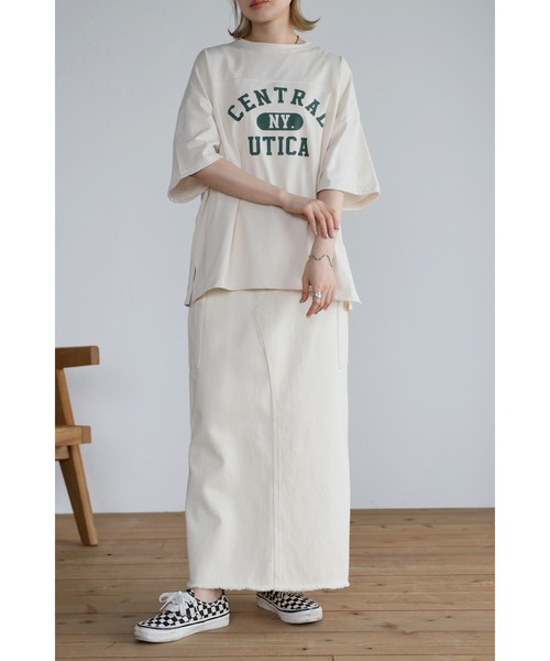 Bonjour Sagan(ボンジュールサガン)の「フットボールTシャツ(Tシャツ/カットソー・レディース・チャコールグレー/グリーン/キナリ・FREE)」の22枚目の写真