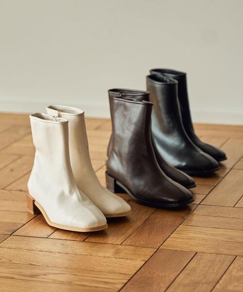 coen（コーエン）の「センターシームショートブーツ（ブーツ・レディース・ブラック/ダークブラウン/オフホワイト・SMALL/MEDIUM/LARGE/X-LARGE）」の5枚目の写真