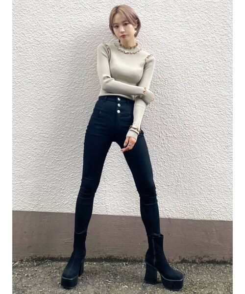 EMODA(エモダ)の「サイドゴアタンクブーツ(ブーツ・レディース・ブラック/その他・SMALL/MEDIUM/LARGE)」の18枚目の写真