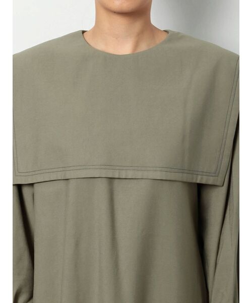 merry jenny（メリージェニー）の「配色ステッチセーラーカラーワンピース（ワンピース・レディース・アイボリー/ブラック/グリーン・FREE）」の9枚目の写真