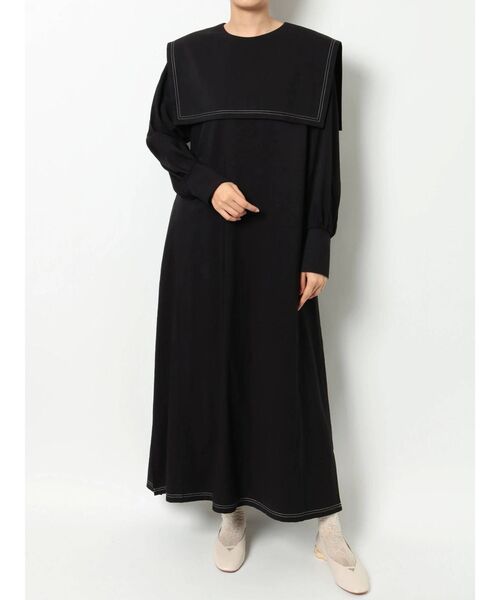 merry jenny（メリージェニー）の「配色ステッチセーラーカラーワンピース（ワンピース・レディース・アイボリー/ブラック/グリーン・FREE）」の21枚目の写真