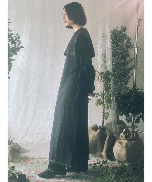 merry jenny（メリージェニー）の「配色ステッチセーラーカラーワンピース（ワンピース・レディース・アイボリー/ブラック/グリーン・FREE）」の19枚目の写真