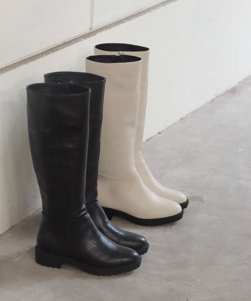 SESTO（セスト）の「タンクソールロングブーツ（ブーツ・レディース・ブラック/アイボリー・LL/S/M/L）」の10枚目の写真