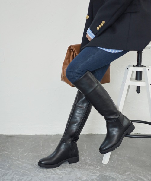 SESTO（セスト）の「タンクソールロングブーツ（ブーツ・レディース・ブラック/アイボリー・LL/S/M/L）」の8枚目の写真