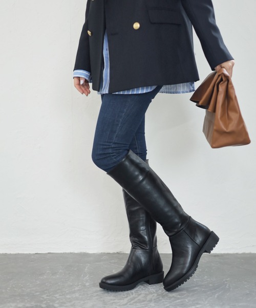 SESTO（セスト）の「タンクソールロングブーツ（ブーツ・レディース・ブラック/アイボリー・LL/S/M/L）」の21枚目の写真