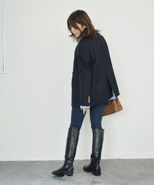 SESTO（セスト）の「タンクソールロングブーツ（ブーツ・レディース・ブラック/アイボリー・LL/S/M/L）」の4枚目の写真