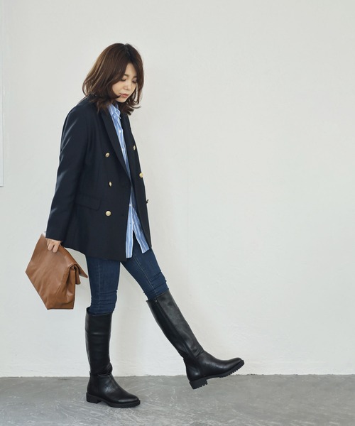 SESTO（セスト）の「タンクソールロングブーツ（ブーツ・レディース・ブラック/アイボリー・LL/S/M/L）」の6枚目の写真