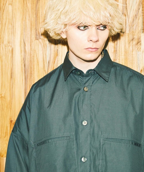 MAISON SPECIAL（メゾンスペシャル）の「《ユニセックスアイテム》プライムオーバーマキシロングシャツコート 【MAISON SPECIAL/メゾンスペシャル】（シャツ/ブラウス・メンズ・オフホワイト/ブラック/グリーン/ブルー/パープル/ダークパープル/ネイビー/グレー・1/2）」の12枚目の写真