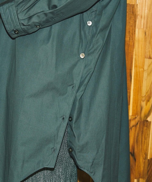 MAISON SPECIAL（メゾンスペシャル）の「《ユニセックスアイテム》プライムオーバーマキシロングシャツコート 【MAISON SPECIAL/メゾンスペシャル】（シャツ/ブラウス・メンズ・オフホワイト/ブラック/グリーン/ブルー/パープル/ダークパープル/ネイビー/グレー・1/2）」の10枚目の写真