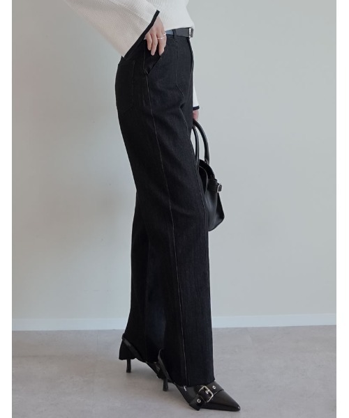 Re:EDIT（リエディ）の「[累計販売枚数1.9万枚突破！][低身長/高身長サイズ有][サステナブル]バックベンツストレートリサイクルデニム（デニムパンツ・レディース・ネイビー/ブルー/グレー/ブラック・AM/TALL/MEDIUM/AS/LARGE/SHORT）」の16枚目の写真