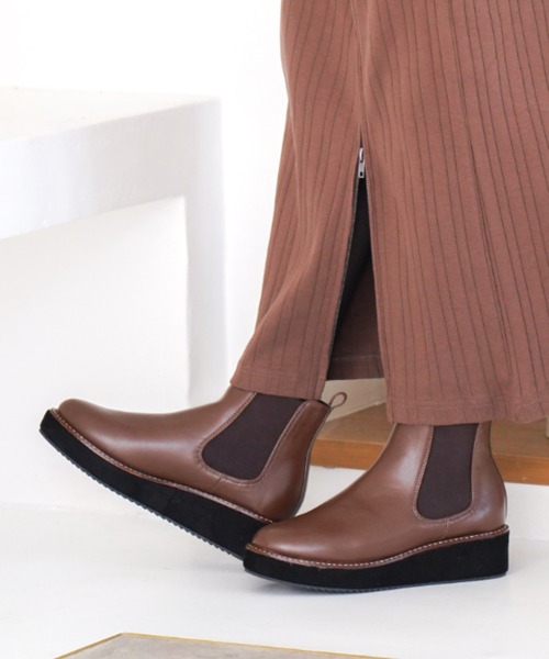 VIVIAN（ヴィヴィアン）の「厚底サイドゴアショートブーツ（ブーツ・レディース・ブラック/ダークブラウン/ブラウン/アイボリー・S/M/L）」の13枚目の写真