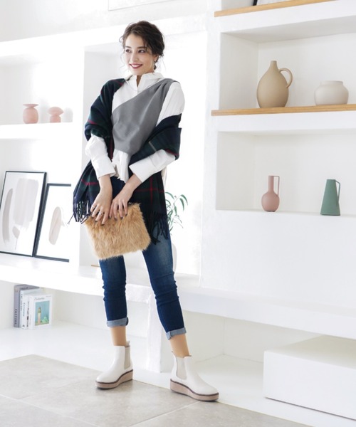 VIVIAN（ヴィヴィアン）の「厚底サイドゴアショートブーツ（ブーツ・レディース・ブラック/ダークブラウン/ブラウン/アイボリー・S/M/L）」の21枚目の写真