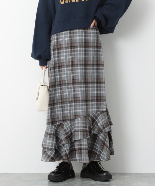Heather（ヘザー）の「チェックスソティアードロングスカート　239704（スカート・レディース・ブラック系/グレー系/ブラウン系・FREE）」の13枚目の写真