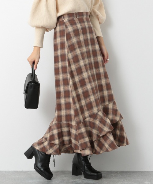 Heather（ヘザー）の「チェックスソティアードロングスカート　239704（スカート・レディース・ブラック系/グレー系/ブラウン系・FREE）」の11枚目の写真