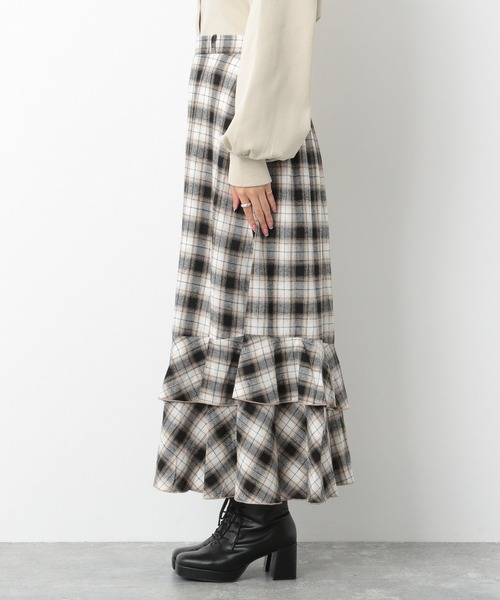 Heather（ヘザー）の「チェックスソティアードロングスカート　239704（スカート・レディース・ブラック系/グレー系/ブラウン系・FREE）」の14枚目の写真
