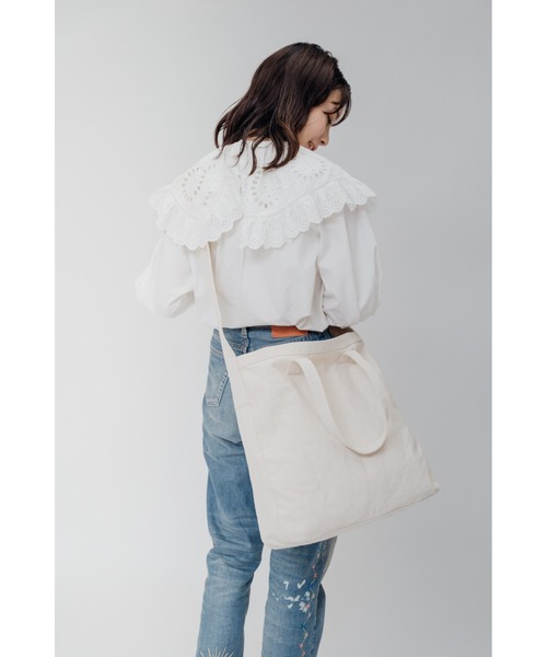 DEVICE+(デバイスプラス)の「DEVICE+ キャンバス 2wayトート ショルダーバッグ(ショルダーバッグ・レディース・ナチュラル/ブラック・FREE)」の7枚目の写真