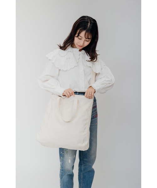 DEVICE+(デバイスプラス)の「DEVICE+ キャンバス 2wayトート ショルダーバッグ(ショルダーバッグ・レディース・ナチュラル/ブラック・FREE)」の14枚目の写真