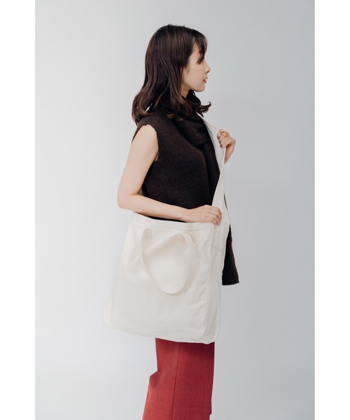 DEVICE+(デバイスプラス)の「DEVICE+ キャンバス 2wayトート ショルダーバッグ(ショルダーバッグ・レディース・ナチュラル/ブラック・FREE)」の19枚目の写真