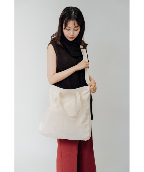 DEVICE+(デバイスプラス)の「DEVICE+ キャンバス 2wayトート ショルダーバッグ(ショルダーバッグ・レディース・ナチュラル/ブラック・FREE)」の17枚目の写真