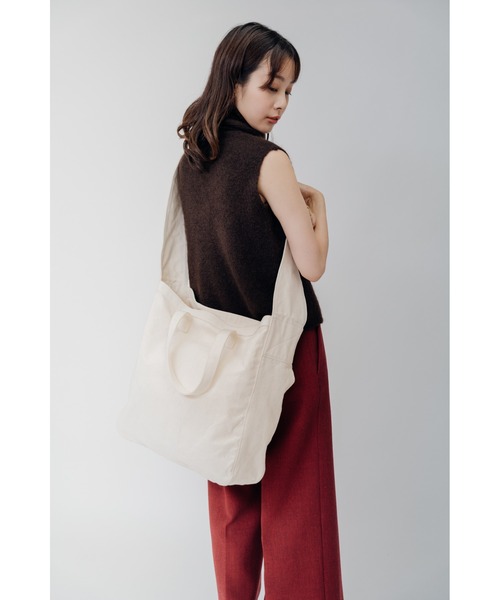 DEVICE+(デバイスプラス)の「DEVICE+ キャンバス 2wayトート ショルダーバッグ(ショルダーバッグ・レディース・ナチュラル/ブラック・FREE)」の10枚目の写真