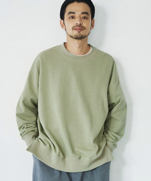 coca(coca)(コカ)の「メンズ 裏毛クルーネックサイドスリットスウェット(スウェット・メンズ・ホワイト/グリーン・M/L)」の2枚目の写真