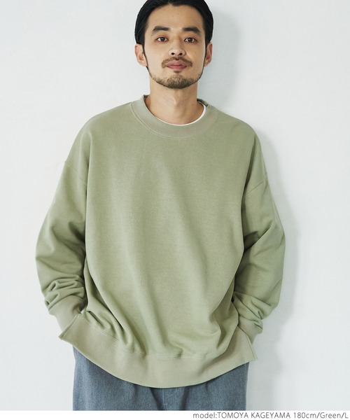 coca(coca)(コカ)の「メンズ 裏毛クルーネックサイドスリットスウェット(スウェット・メンズ・ホワイト/グリーン・M/L)」の11枚目の写真