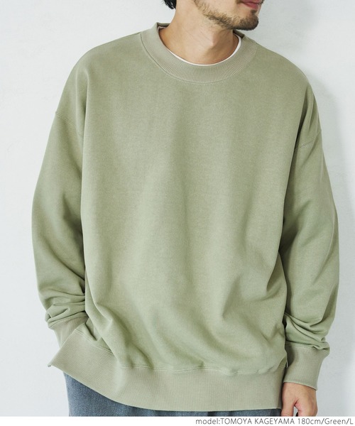 coca(coca)(コカ)の「メンズ 裏毛クルーネックサイドスリットスウェット(スウェット・メンズ・ホワイト/グリーン・M/L)」の16枚目の写真