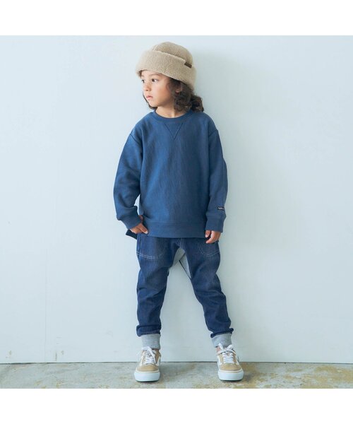 BREEZE（ブリーズ）の「WEB限定 ウエストリブマチ付インディゴパンツ（その他パンツ・キッズ・ブルー/ネイビー・80/90/110/120/130/140/100）」の3枚目の写真