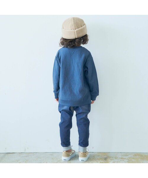 BREEZE（ブリーズ）の「WEB限定 ウエストリブマチ付インディゴパンツ（その他パンツ・キッズ・ブルー/ネイビー・80/90/110/120/130/140/100）」の4枚目の写真