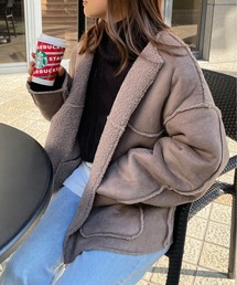 2wayリバーシブルスウェード×ボアショートコート