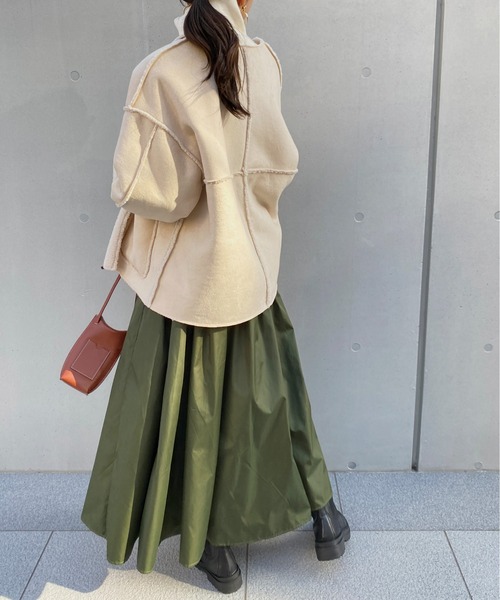 StyleSea（スタイルシー）の「2wayリバーシブルスウェード×ボアショートコート（ノーカラージャケット・レディース・ライトベージュ/モカ/ブラック・MEDIUM）」の22枚目の写真