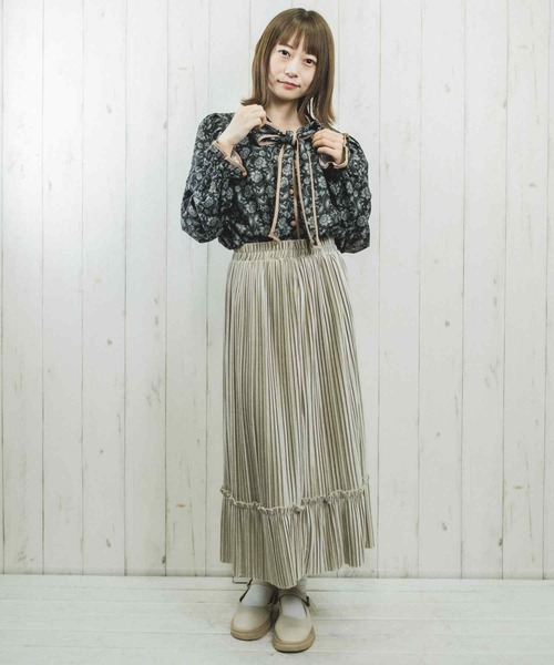 Hamble by Par Avion（ハンブルバイパラビオン）の「ヴィンテージ柄リボンブラウス（シャツ/ブラウス・レディース・ブラック/ベージュ・ONESIZE）」の21枚目の写真