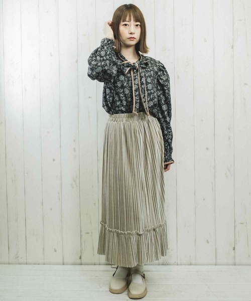 Hamble by Par Avion（ハンブルバイパラビオン）の「ヴィンテージ柄リボンブラウス（シャツ/ブラウス・レディース・ブラック/ベージュ・ONESIZE）」の18枚目の写真