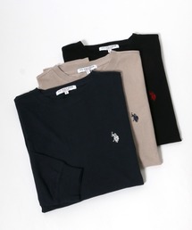 U.S. POLO ASSN.(ユーエスポロアッスン)ワンポイントロゴ刺繍ロンT/無地 長袖Tシャツ ユニセックス