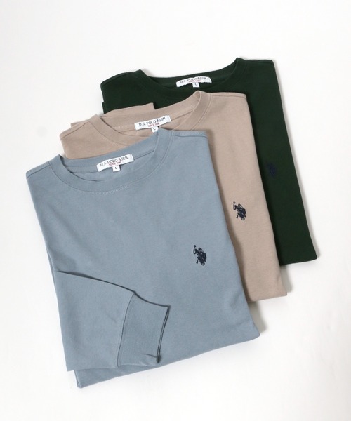 U.S. POLO ASSN.(ユーエスポロアッスン)の「U.S. POLO ASSN.(ユーエスポロアッスン)ワンポイントロゴ刺繍ロンT/無地 長袖(Tシャツ/カットソー・メンズ・ホワイト/ブラック/ダークグリーン/ベージュ/ネイビー/サックスブルー/グリーン・LL/M/L)」の7枚目の写真
