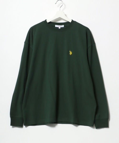 U.S. POLO ASSN.(ユーエスポロアッスン)の「U.S. POLO ASSN.(ユーエスポロアッスン)ワンポイントロゴ刺繍ロンT/無地 長袖(Tシャツ/カットソー・メンズ・ホワイト/ブラック/ダークグリーン/ベージュ/ネイビー/サックスブルー/グリーン・LL/M/L)」の5枚目の写真