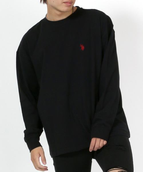 U.S. POLO ASSN.(ユーエスポロアッスン)の「U.S. POLO ASSN.(ユーエスポロアッスン)ワンポイントロゴ刺繍ロンT/無地 長袖(Tシャツ/カットソー・メンズ・ホワイト/ブラック/ダークグリーン/ベージュ/ネイビー/サックスブルー/グリーン・LL/M/L)」の20枚目の写真