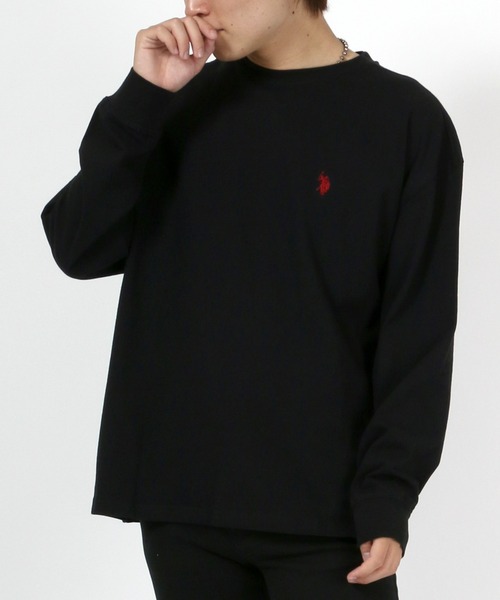 U.S. POLO ASSN.(ユーエスポロアッスン)の「U.S. POLO ASSN.(ユーエスポロアッスン)ワンポイントロゴ刺繍ロンT/無地 長袖(Tシャツ/カットソー・メンズ・ホワイト/ブラック/ダークグリーン/ベージュ/ネイビー/サックスブルー/グリーン・LL/M/L)」の21枚目の写真