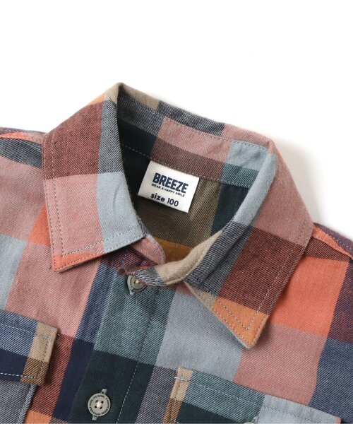 BREEZE（ブリーズ）の「チェックシャツ（シャツ/ブラウス・キッズ・レインボー/マスタード・130/110/120/150/140/90/100）」の5枚目の写真