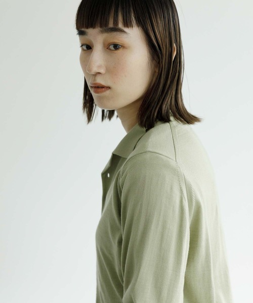 note et silence （ノートエシロンス）の「【 AMB100貨 】tsumu ポロニット（ニット/セーター・レディース・チャコールグレー/レッド/カーキ/サックスブルー・FREE）」の11枚目の写真