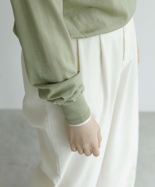 note et silence （ノートエシロンス）の「【 AMB100貨 】tsumu ポロニット（ニット/セーター・レディース・チャコールグレー/レッド/カーキ/サックスブルー・FREE）」の12枚目の写真