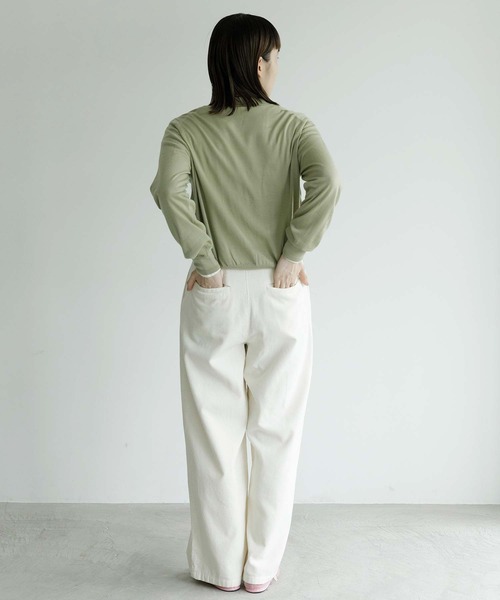 note et silence （ノートエシロンス）の「【 AMB100貨 】tsumu ポロニット（ニット/セーター・レディース・チャコールグレー/レッド/カーキ/サックスブルー・FREE）」の14枚目の写真