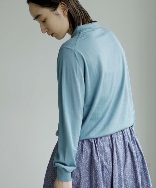 note et silence （ノートエシロンス）の「【 AMB100貨 】tsumu ポロニット（ニット/セーター・レディース・チャコールグレー/レッド/カーキ/サックスブルー・FREE）」の18枚目の写真