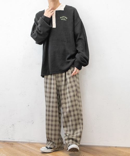 PairPair(ペアペア)の「配色襟ポロニット(ユニセックス)(ニット/セーター・レディース・ブラック/グリーン/ブルーグリーン・MEDIUM/LARGE)」の16枚目の写真