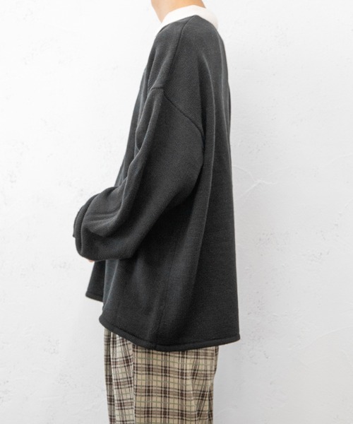 PairPair(ペアペア)の「配色襟ポロニット(ユニセックス)(ニット/セーター・レディース・ブラック/グリーン/ブルーグリーン・MEDIUM/LARGE)」の10枚目の写真