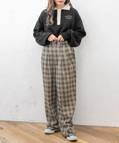 PairPair(ペアペア)の「配色襟ポロニット(ユニセックス)(ニット/セーター・レディース・ブラック/グリーン/ブルーグリーン・MEDIUM/LARGE)」の20枚目の写真